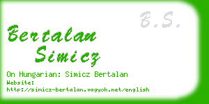 bertalan simicz business card